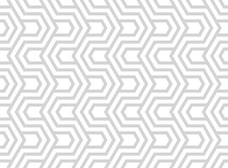 Abstract geometric pattern with stripes, lines. Seamless vector background. White and grey ornament. Simple lattice graphic design.