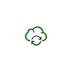 Cloud Computing icon design. Interaction icon vector design