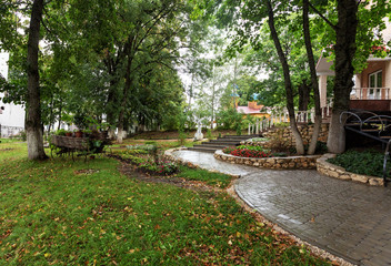 Obraz premium Monastery yard and architecture.