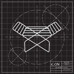 Folding clothes dryer illustration. Household vector icon