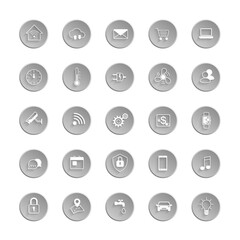 Internet of things web icon set. Automation system smart house or smart city. Vector illustration