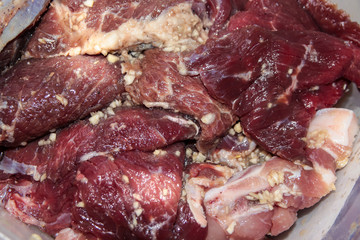 carne assada e carne temperada