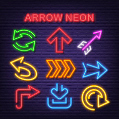 arrow neon icons