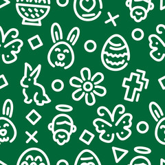 easter outline seamless pattern