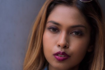 Fototapeta premium Beautiful Asian young lady model - close up