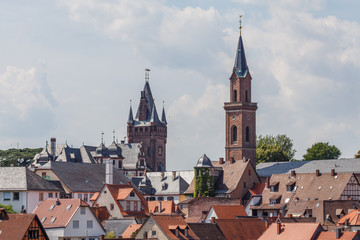 Obraz premium View to the old medieval town of Weinheim, Germany