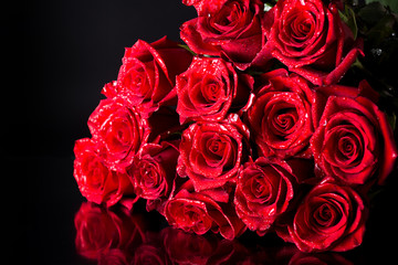 Beautiful red roses. Bouquet of flowers