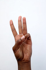 Black African female hand gesturing numbers