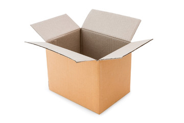 Open cardboard box