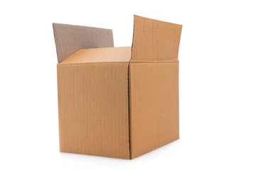 Cardboard box - Open cardboard box isolated
