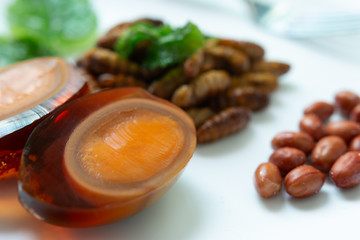 Appetizer, Fried silkworm edible,