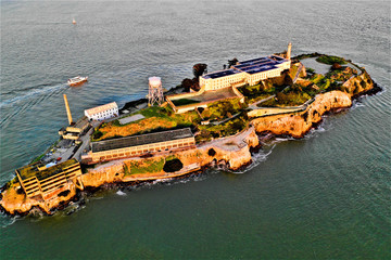 Alcatraz in San Francisco from above with DJI Mavic 2 Drone