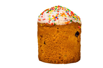 Ukrainian easter bread kulich isolated on a white background