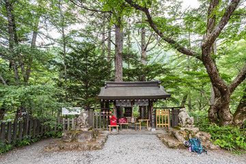 Translation"Haguro shrine "Hotaka Shrine",Hotaka Shrine Okumiya at Kamikochi in Japan
