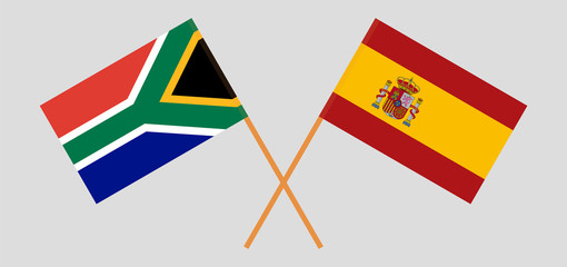 RSA and Spain. The South African and Spanish flags. Official colors. Correct proportion. Vector