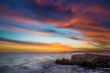 Sunset at the coast at Kenton on Sea, South Africa