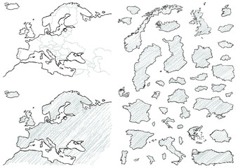 Obraz premium 欧州地図クレヨンa