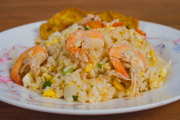 Thai fired rice traditional food ,street food.