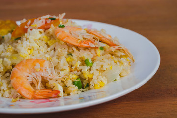 Thai fired rice traditional food ,street food.