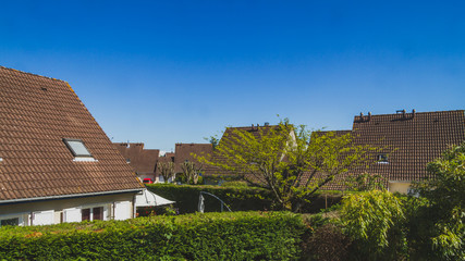 Houses under blue sky in Pau, France