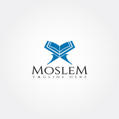 islamic logo template,Quran icon design,illustration element -vector