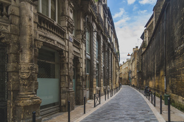 Street and buildings of Bordeaux, France