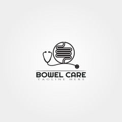 intestine care logo design vector, bowel logo,medical icon
