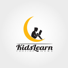kid Learning logo template,Children learning icon design