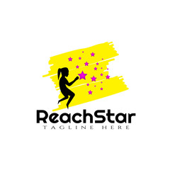Children Reach star vector logo design,dream kids