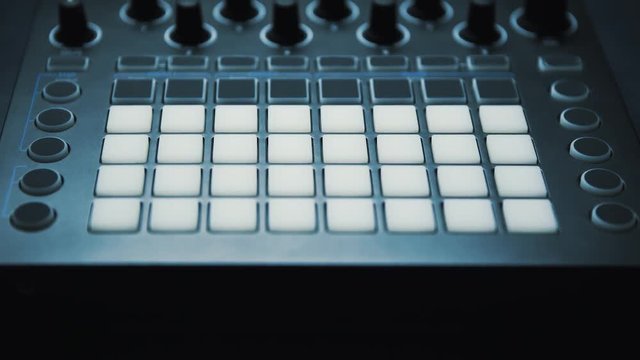 Drum machine midi controller for disc jockey,sound producer & composer.Produce music tracks with modern beat machine.Digital production center for sound recording studio