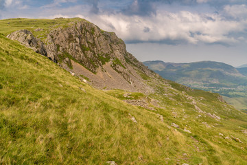 Fototapeta na wymiar Snowdonia landscape near Blaenau Ffestiniog, the view from Moel yr Hydd, Gwynedd, Wales, UK