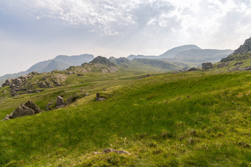 View from Moel yr Hydd near Blaenau Ffestiniog, Gwynedd, Wales, UK