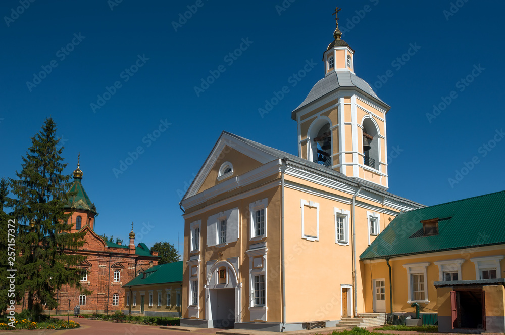 Wall mural Church of the Icon of the Mother of God Iverskaya in the Borovichi Holy Spirit Monastery. Borovichi, Russia