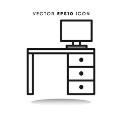 Desk vector icon