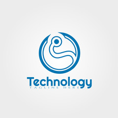 Technology vector logo design