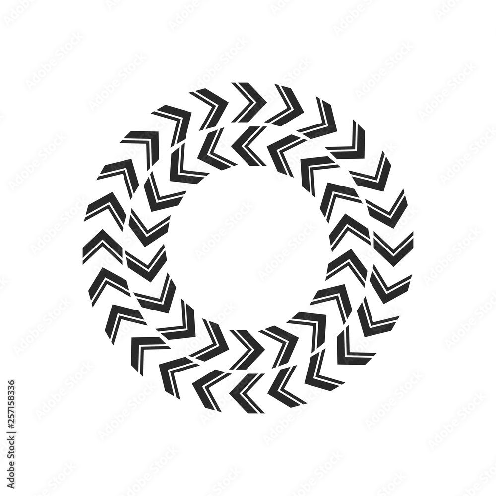 Poster abstract arrow circles in different dirrections, futuristic structure elements design. arrow sun. ve