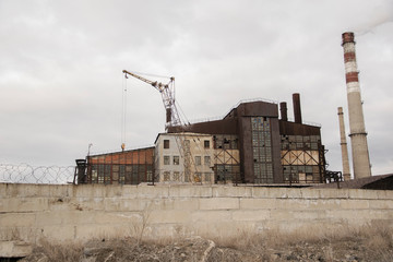  Large pipes near the plant