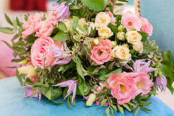 Wedding bouquet lies. Bouquet of pink flowers