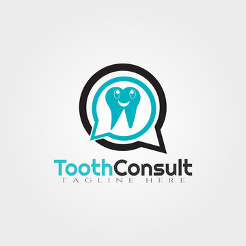 Tooth Consultation vector logo design,human dental icon