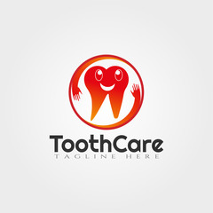 Tooth care vector logo design,human dental icon