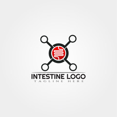 intestine logo template, creative vector logo design, bowel logo, medical icon, emblem,illustration element