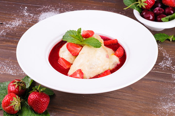 ravioli with strawberry 