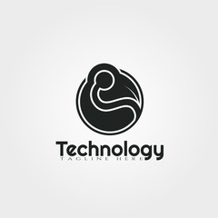 Technology vector logo design