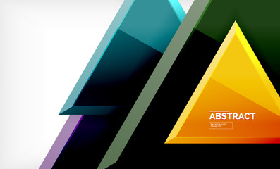 Triangular low poly background design, multicolored triangles