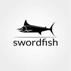 Swordfish vector logo design, food icon