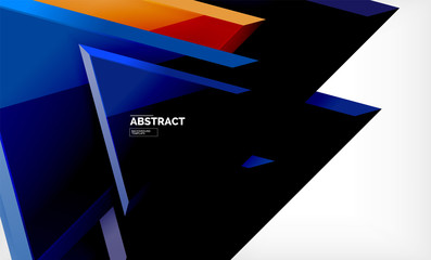 Tech futuristic geometric 3d shapes, minimal abstract background