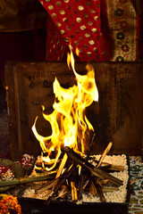 Beautiful and sacred arranged fire place for vedic wedding.