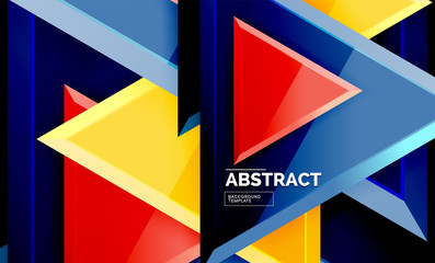 Flying triangles compostion geometric background