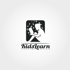 kid Learning logo template,Children learning icon design