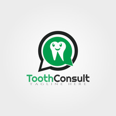 Tooth Consultation vector logo design,human dental icon